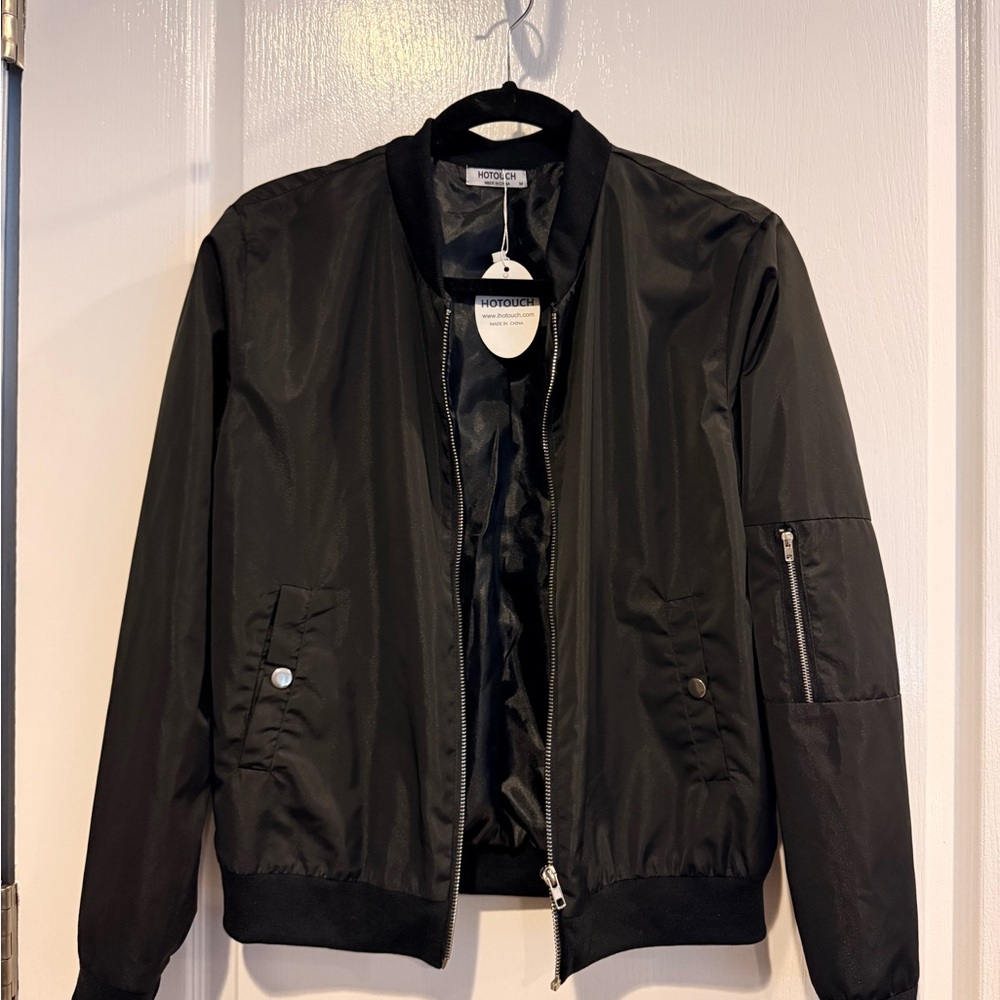 Womens Black Bomber Jacket